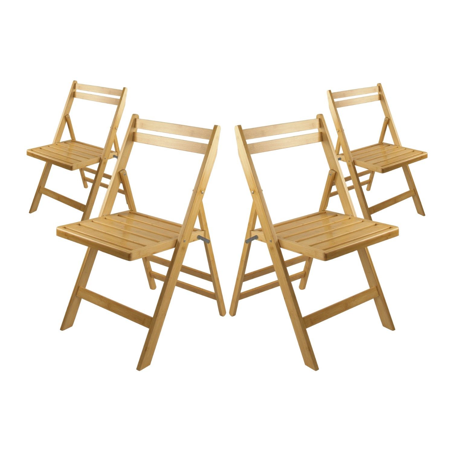 Pack 4 Sillas Plegables de Madera de Bambú Biano 46x44x78cm O91 Sillas y Sillones de Exterior 1